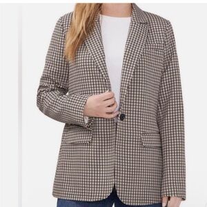 Vince Camuto Brown Plaid Oversized Boyfriend Blazer NWT XL Work Office Preppy
